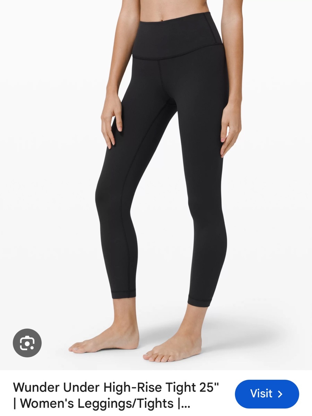Lululemon wunder under 25” black leggings size 8